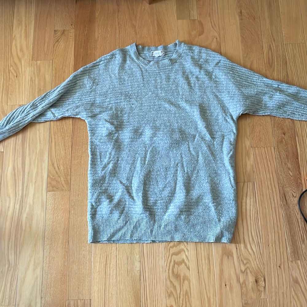 Pink Rose brand, light grey sweater, size large (oversized)